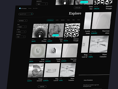 NFT Marketplace - Explore page dark design explore nft web