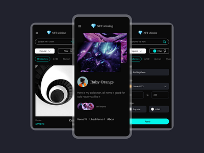 NFT Marketplace Mobile - Profile & Explore Page