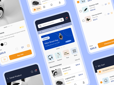 Amazon Redesign - E Commerce amazon app checkout colorful design ecommerce home mobile onlineshop pricing shop ui