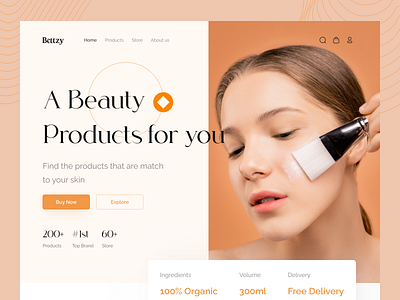 Bettzy ✨ - Landing Page beauty cosmetic design hero home landingpage skincare ui web design
