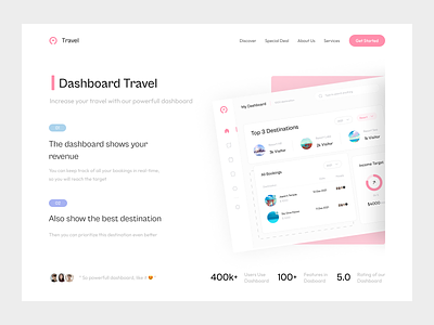 Travel Agency - Hero Section clean hero section landing page travel ui web web design website