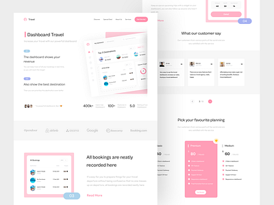 Travel Agency - Landing Page dashboard landing page planning pricing testimoni travel ui web web design website