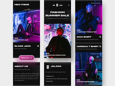 Jalana - Fashion Landing Page Responsive app darkmode darktheme fashion mobile mobile app sale ui user interface