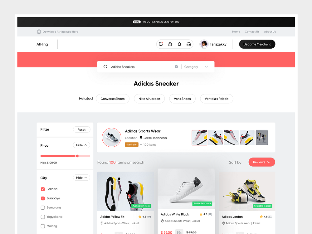 AtHing - E-Commerce Website by farizzakky for Pickolab Studio on Dribbble