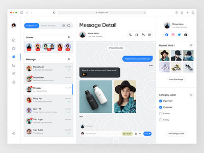 Telepati - Customer Messenger Dashboard business call chat chatbot clean customer dashboard landing page message messenger product room chat social media stories talk ui ux video call web design website