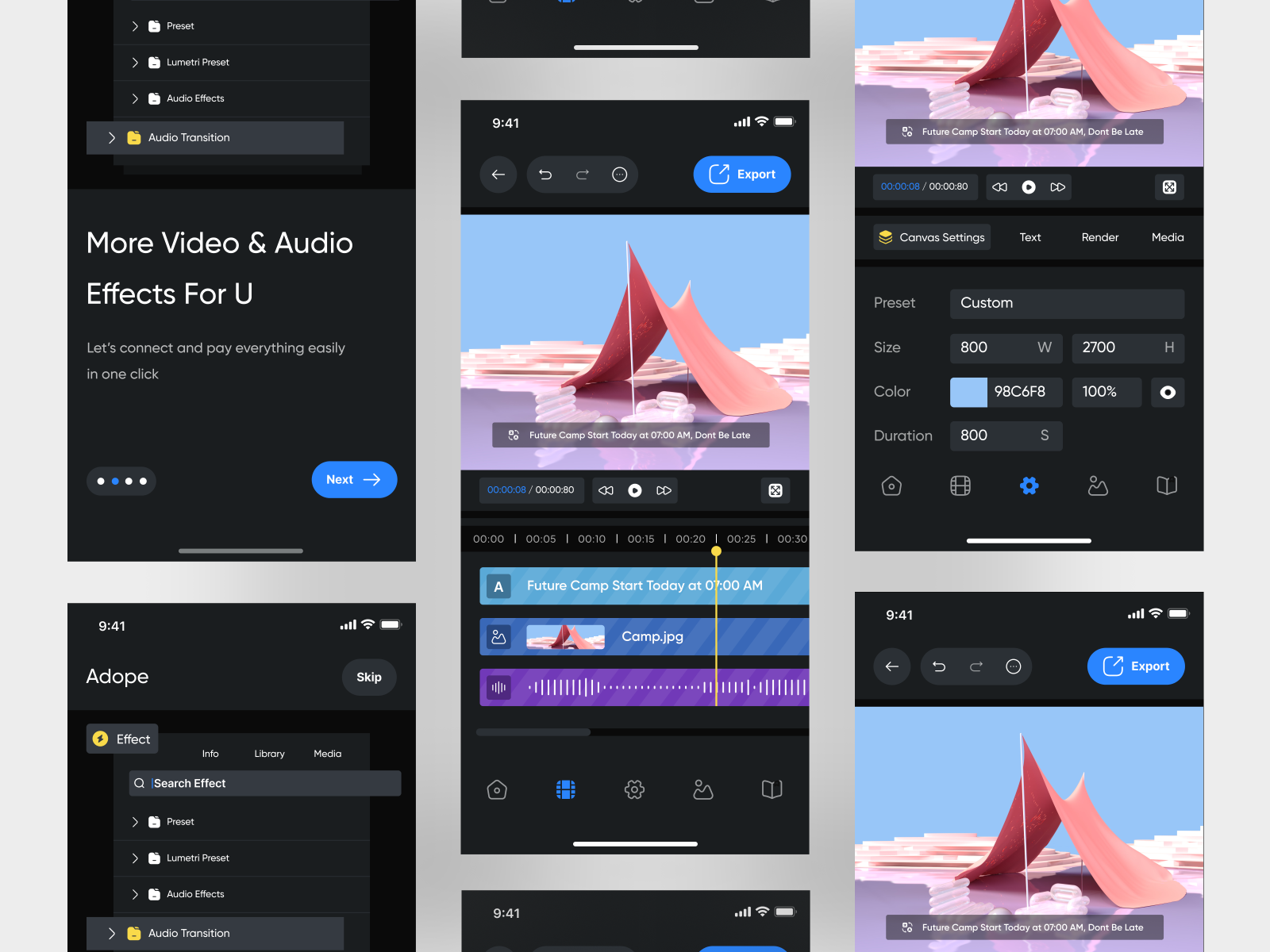 Adope - Video Editor App by farizzakky for Pickolab Studio on Dribbble