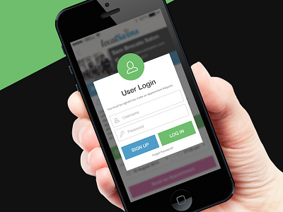 Local Salons - Login Pop-up app application design flat ios ios7 login pop up ui