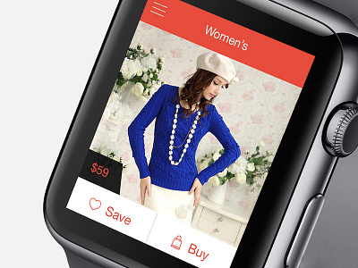 Shopping App - Apple Watch UI apple clothes commerce fashion ios iwatch listing model price shopping watch wearable