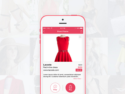 Fashion Search App app clothes detail fashion flat freebie item modern red search trend