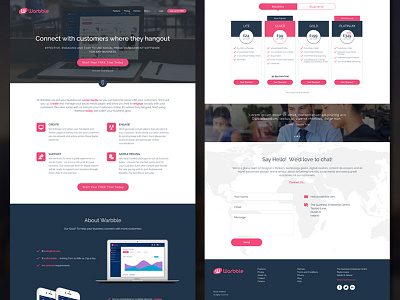 Social media platform landing page design