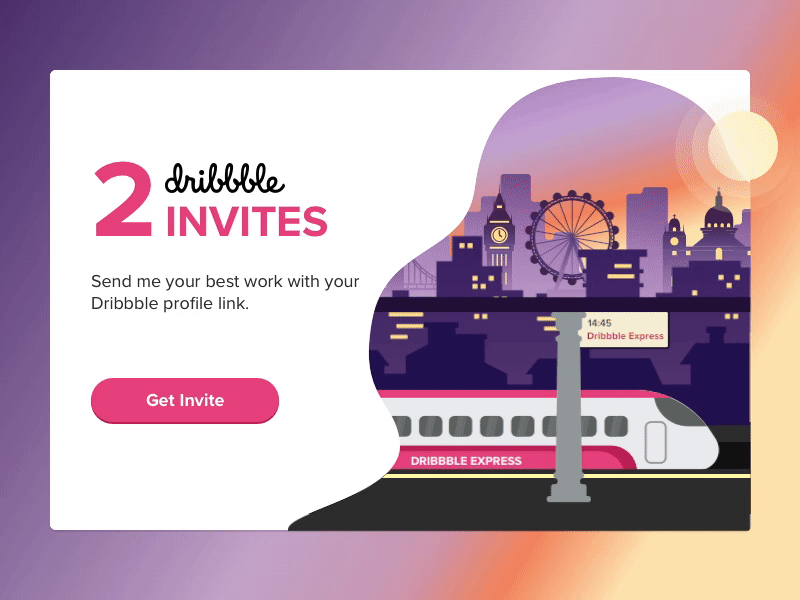 Dribbble Invites community design designer dribbble flat invite invites london pop up train web