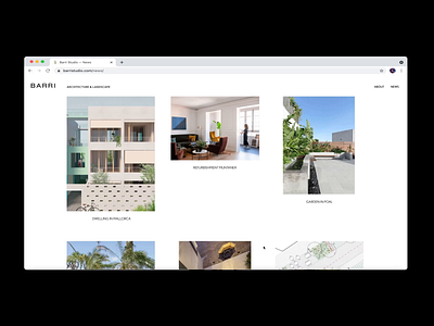 Beautiful botanical twist for Barri studio animation architects architecture studio botanical flora floral flowers landing page portfolio ui web web design web portfolio