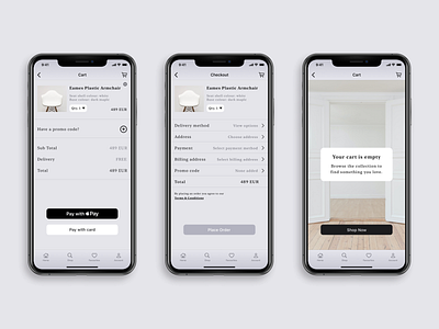 Checkout | E-Commerce App app cart checkout design e commerce interface minimal mobile mockup native online psd screens shop sketch store ui ux