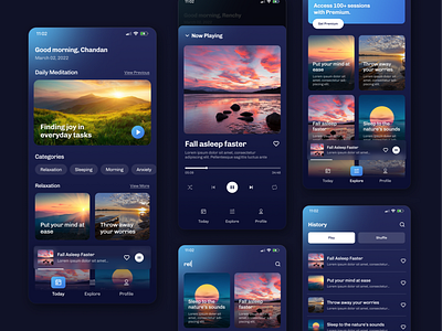 Meditation App - Mobile UI Design