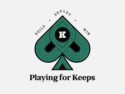 Playing for Keeps ace brand branding build card game icon identity illustration keep logo mark play poker spade win