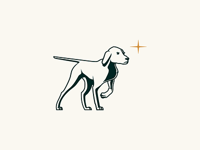 Tally Ho brand branding dog hound identity illustration logo mark pointer star