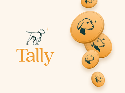 Tally Logo & Token blockchain brand crypto dog logo star tally tallyho token
