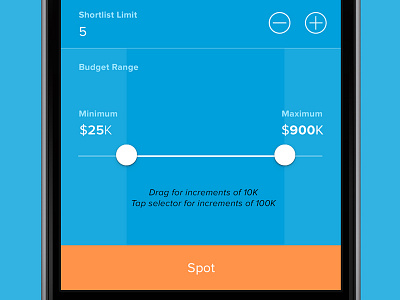 Parameters budget handle iphone limit maximum minimum range selection slider ui