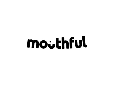 Mouthful curve face full identity logo logo mark mouth smile wink wordmark