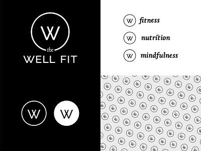 The Well Fit circle fitness identity livory logo logotype mindfulness nutrition pattern raleway w well fit