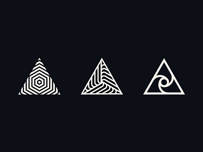 Tri-Triangles geometric icon identity linework logo mark shape three triangle