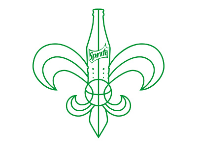 Fleur de Sprite allstar basketball bottle drink fleur de lis icon illustration neworleans sprite