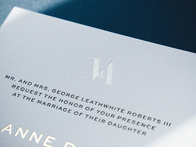 M&A Invitation a foil invitation invite letterpress m marriage paper stationary sweetsans wedding