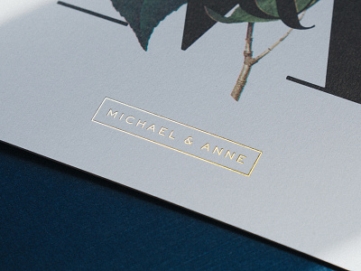 Michael & Anne foil gold invitation invite letterpress marriage paper stationary sweetsans wedding