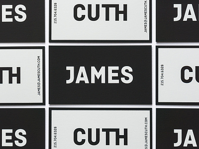 Cuth Cards black business cards foil grid identity james logo print stationary type white