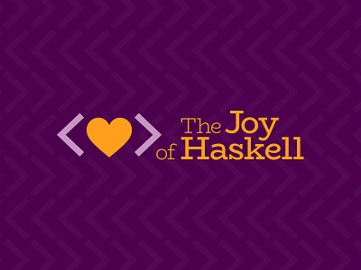 The Joy of Haskell bracket brand code haskell heart identity joy logo logotype