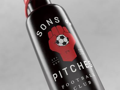 SOPFC Water Bottle badge bottle brand branding club fist football gonzo identity logo mark mockup pitch soccer