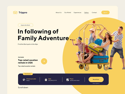 Trippro travel website landingpage page design travel trip ui design uiux webdesign webpage