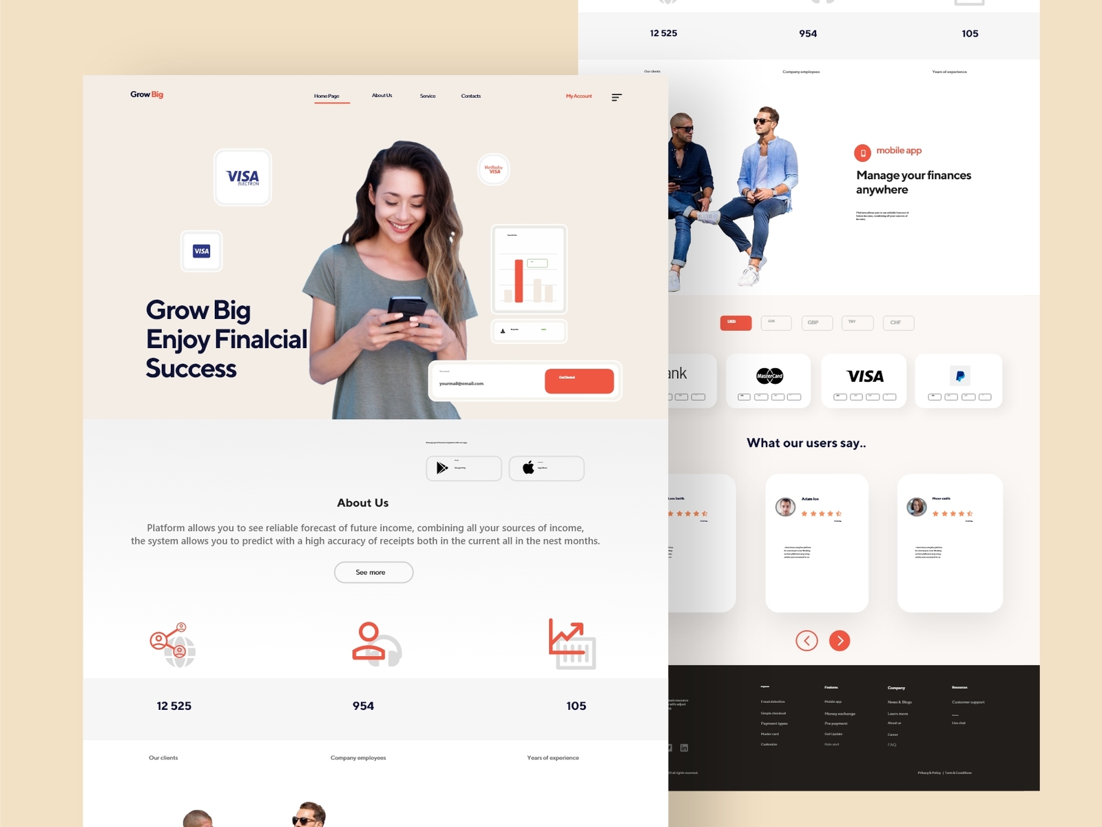 Financial website Ui Design by Rekha begumbd on Dribbble