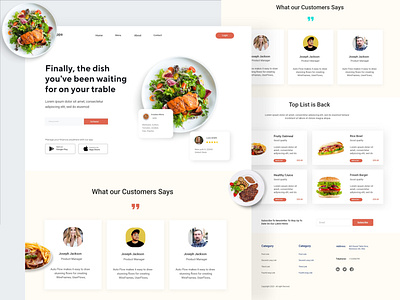 Food website UI design food foodwebsite landingpage page design ui design uidesign uiux web design webdesign