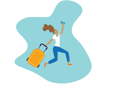 Plane rush ai design flat design girl illustration illustrator plane rush simple travel