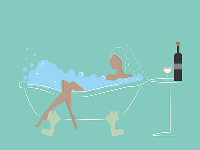 Time to relax ai bath bubble design flat design girl illustration illustrator relaxing simple illustration