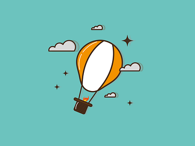 Hot air ballon ai design flat design illustration simple