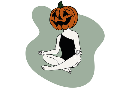 Pumpkinhead beauty cartoon comic girl halloween illustration illustrator line portrait procreate pumpkin simple woman