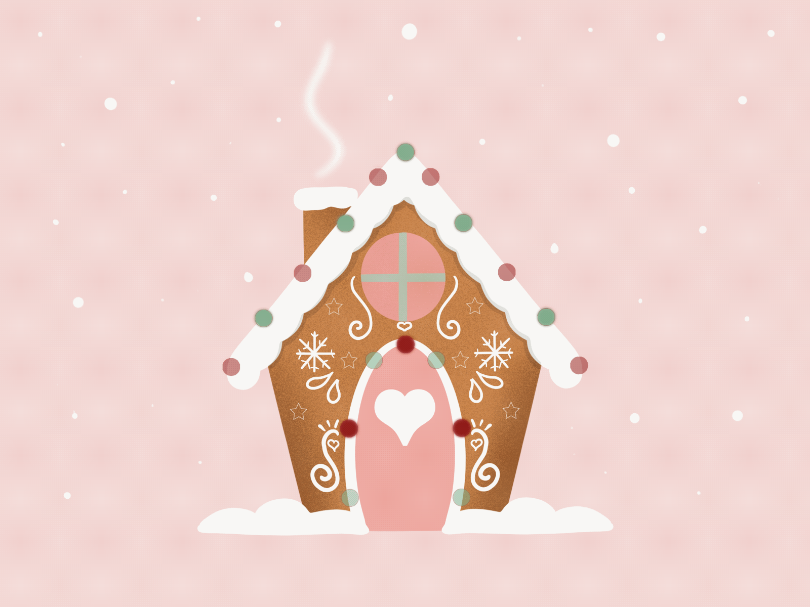Tis the season! christmas design gif gingerbread gingerbread house holidays illustration procreate simple snow