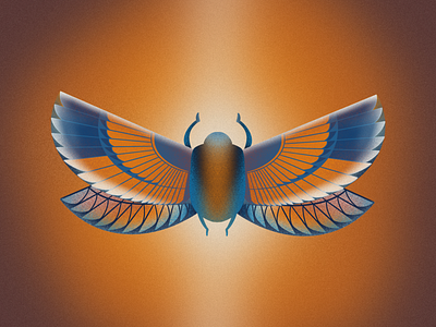 The Scarab Series beetle bug design egypt gradient illustration illustrator procreate scarab simple