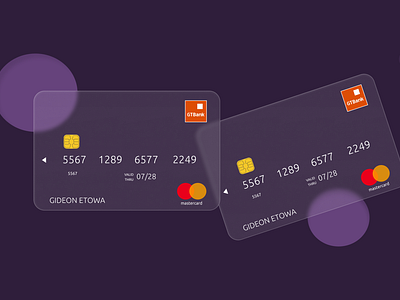 Glassmorphic debit cards