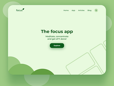 Focus app page design focus ui ux web