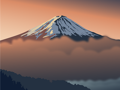 Mount Fuji - travel illustration