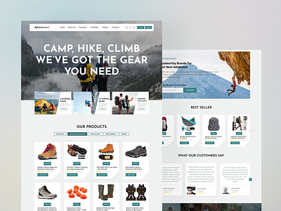 AdventureX - Outdoor Adventure Shop Web Design adventure shop web design adventure web design adventure website design outdoor adventure store outdoor product web design outdoor shop web design templates ui ui design ui ux design