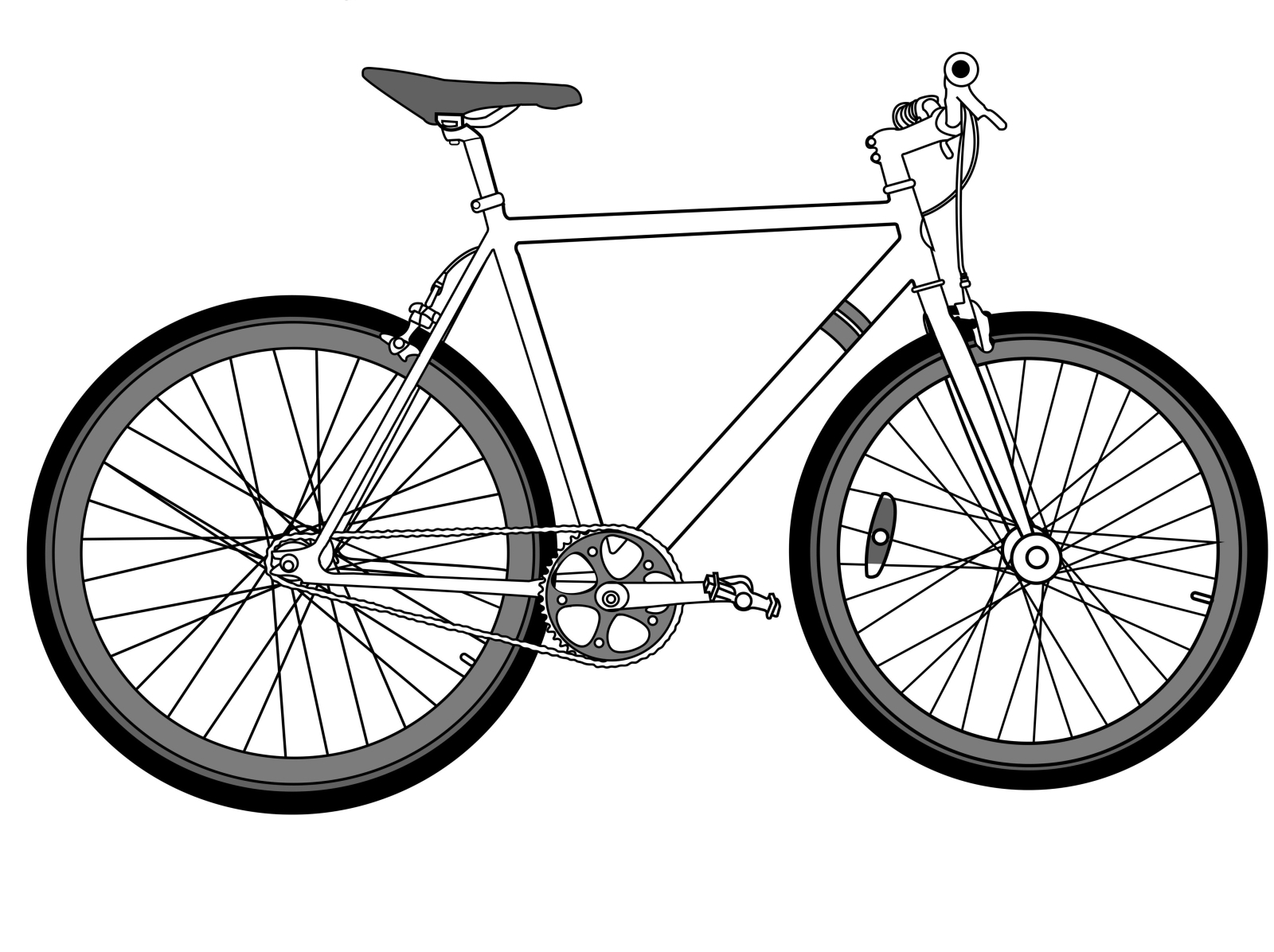 bicycle black and white by cartoonhub on Dribbble