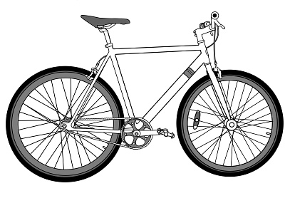 bicycle black and white draw illustration logo sketch thumbnail vector