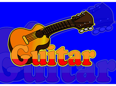 Guitar mascot logo cartoon character cartoon logo logo design mascot logo