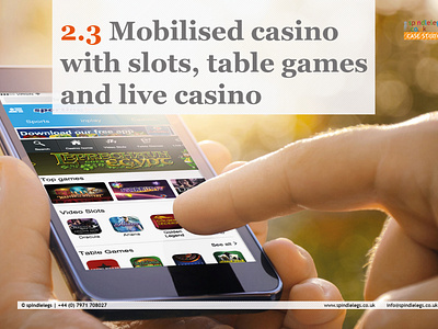 Mobilising your Casino – slots, table games and live casino.