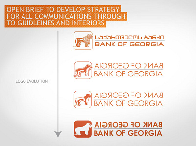 BoG – Bank of Georgia Brand ID brand identity branding communications financial georgia identity design interior lion logo design