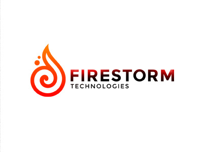 Firestorm Logo brand emblem fire flame logo spiral storm